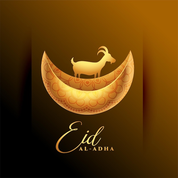 Free Vector realistic eid al adha golden bakrid greeting design