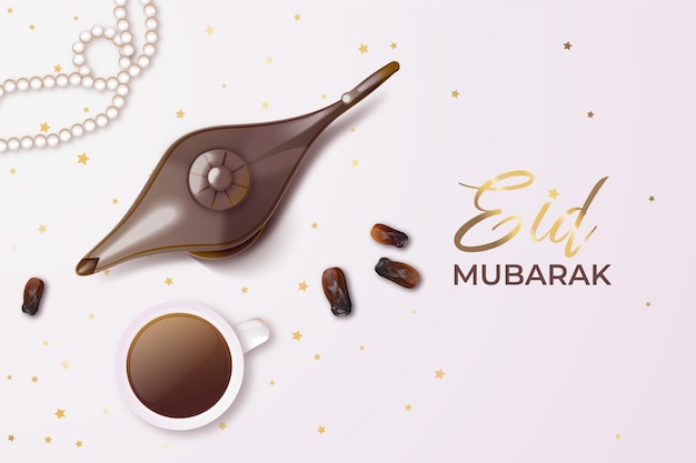 Free vector realistic eid al-fitr background