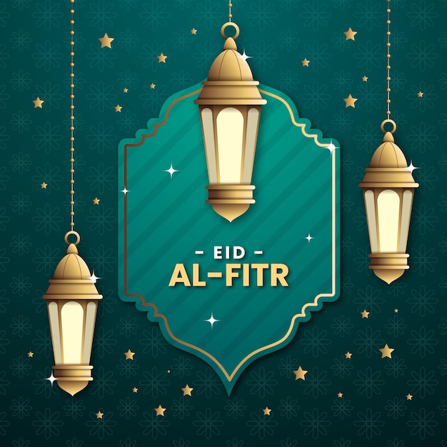 Realistic eid al-fitr illustration