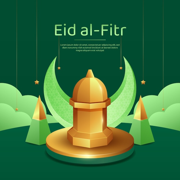 Realistic eid al-fitr illustration