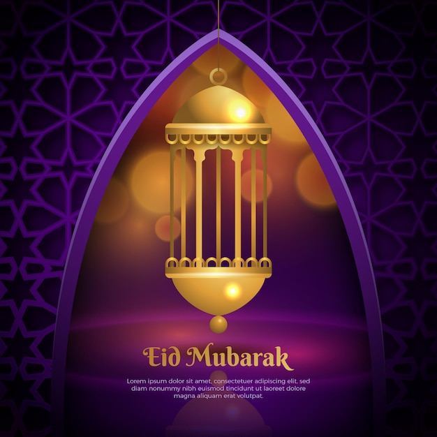 Free vector realistic eid mubarak with candle