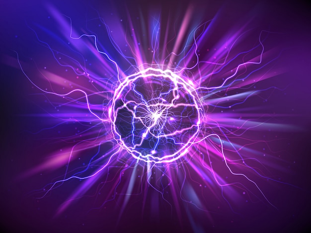 Free vector realistic electric ball or abstract plasma sphere