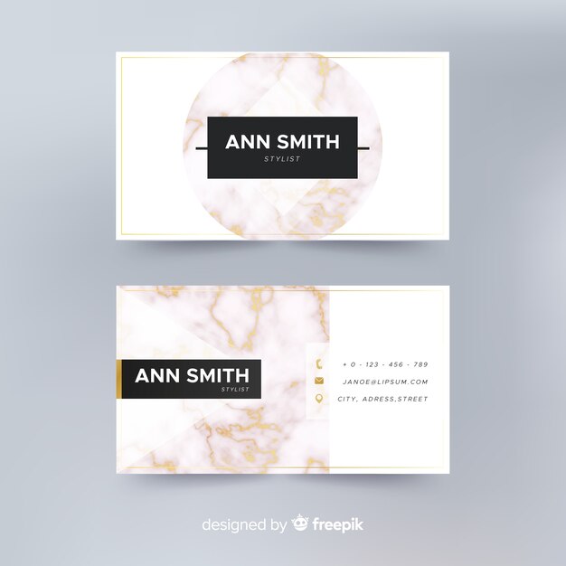 Realistic elegant business card template