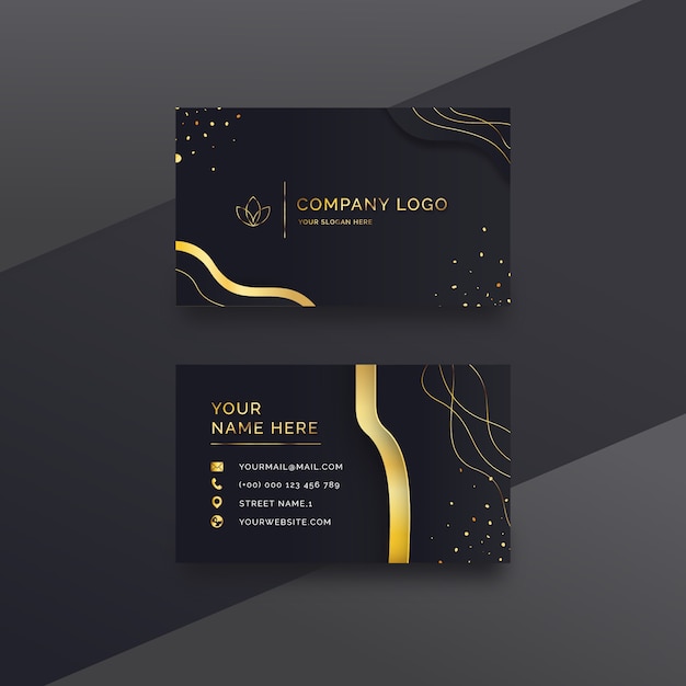 Realistic elegant double-sided horizontal business card template