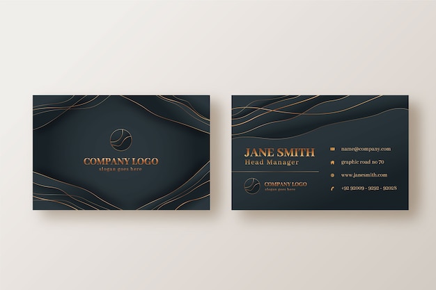 Realistic elegant horizontal business card template