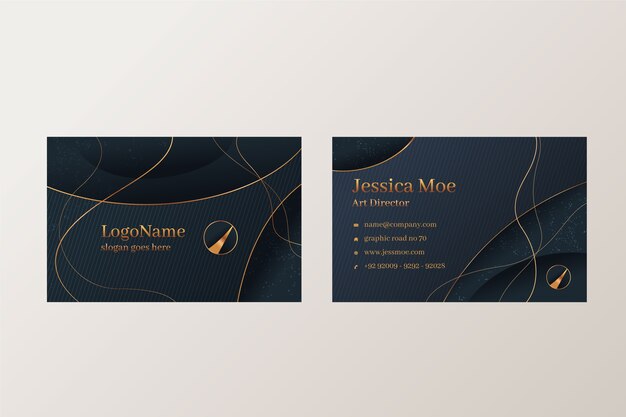 Realistic elegant horizontal business card template