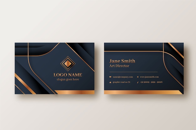 Realistic elegant horizontal business card template