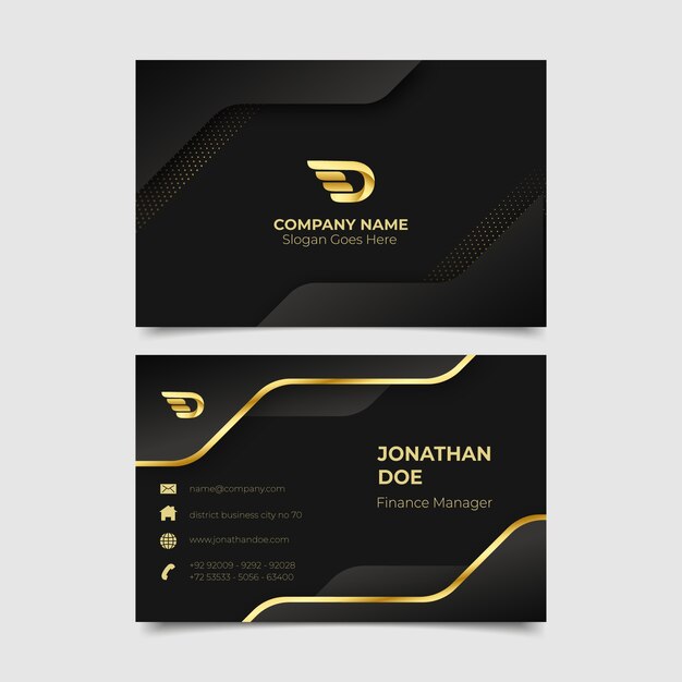 Realistic elegant horizontal business card template