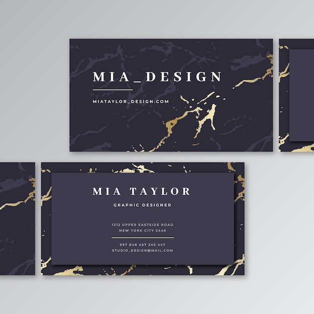 Free Vector realistic elegant horizontal double-sided business card template