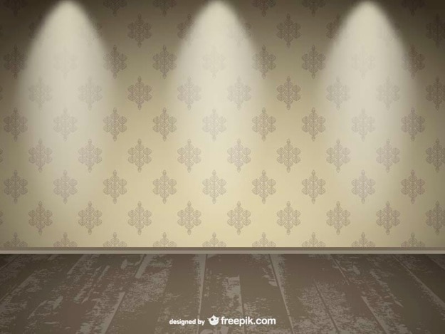 Free vector realistic empty wall spotlight design