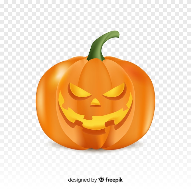 Free Vector realistic evil halloween pumpkin