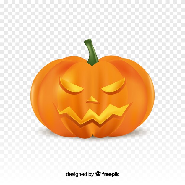 Realistic evil halloween pumpkin