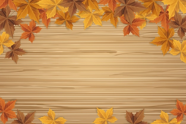 Free Vector realistic fall wood background