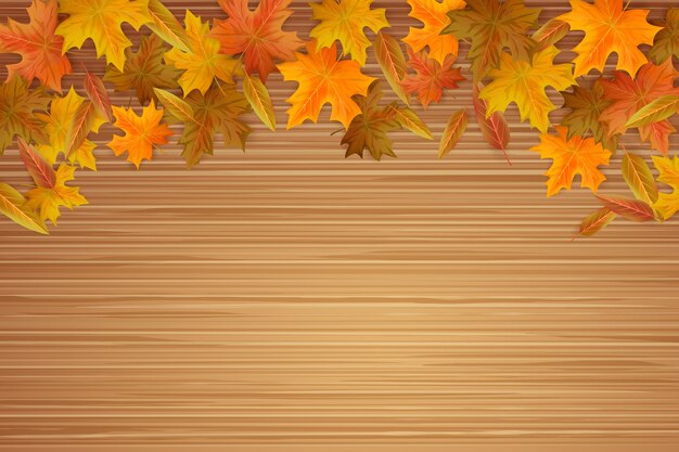 Free Vector realistic fall wood background