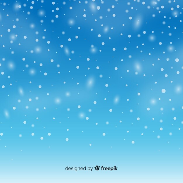 Realistic falling snowflakes in sky background 