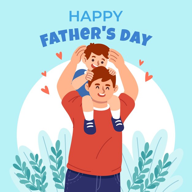 Realistic father's day illustration