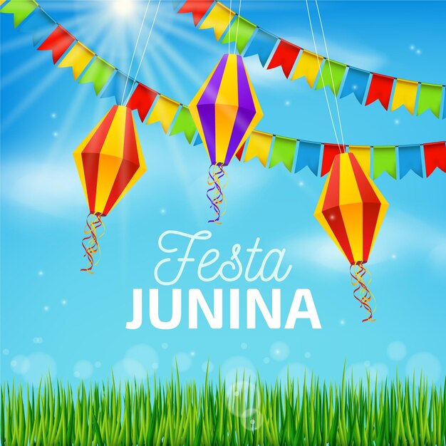 Realistic festa junina concept