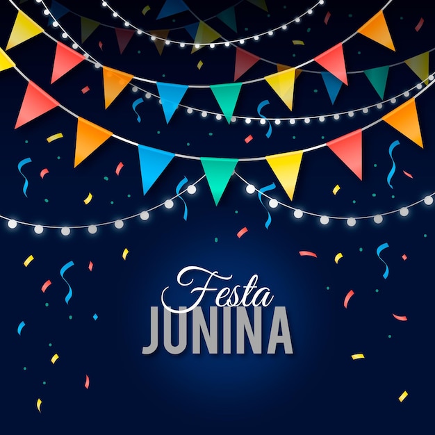 Free vector realistic festa junina illustration