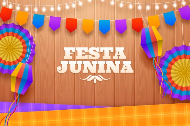 Realistic festas juninas background