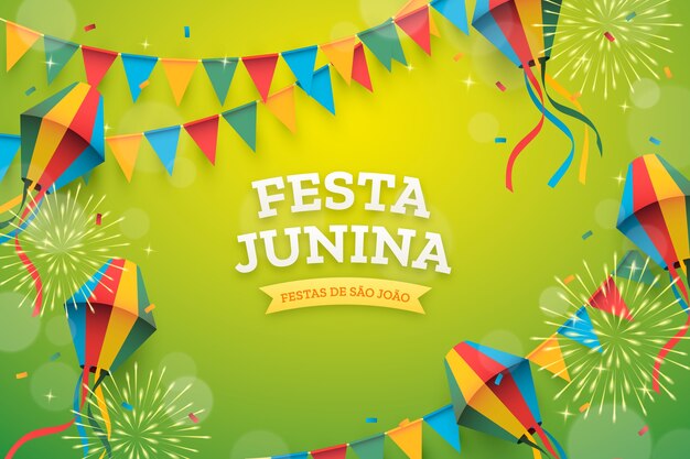 Realistic festas juninas background