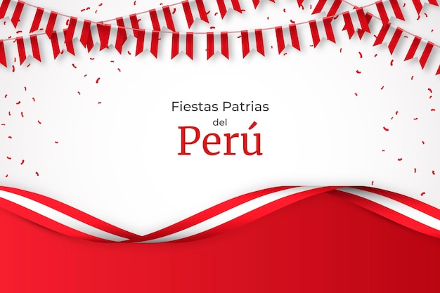 Free vector realistic fiestas patrias de peru illustration