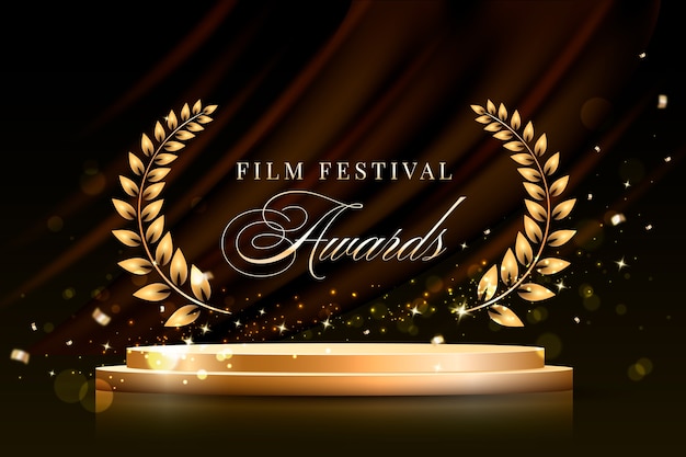 Realistic film awards background