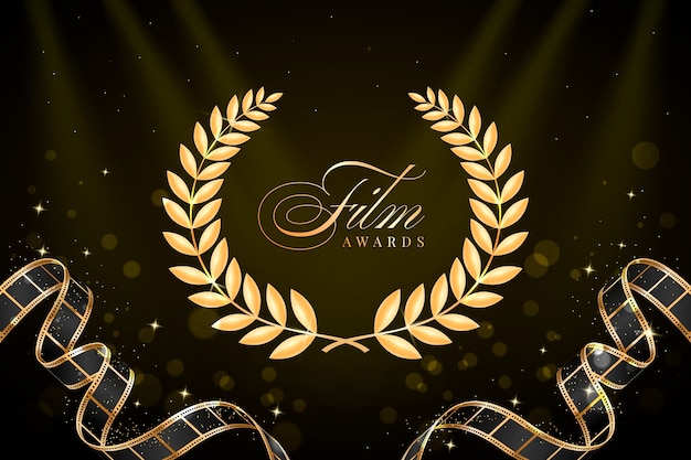 Realistic film awards background