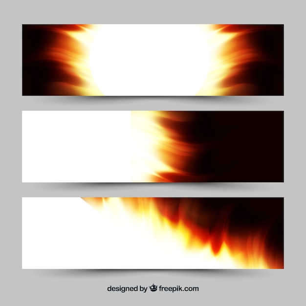 Free vector realistic fire banner