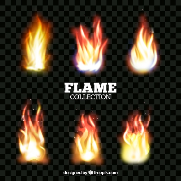 Realistic fire flame collection