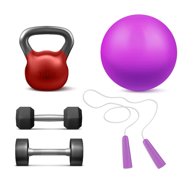 Realistic fitness equipment pack