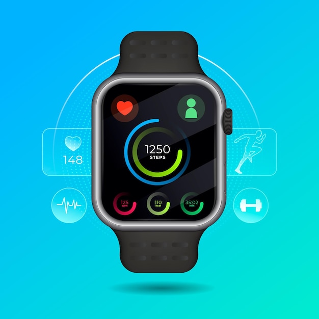 Realistic fitness tracker illustration