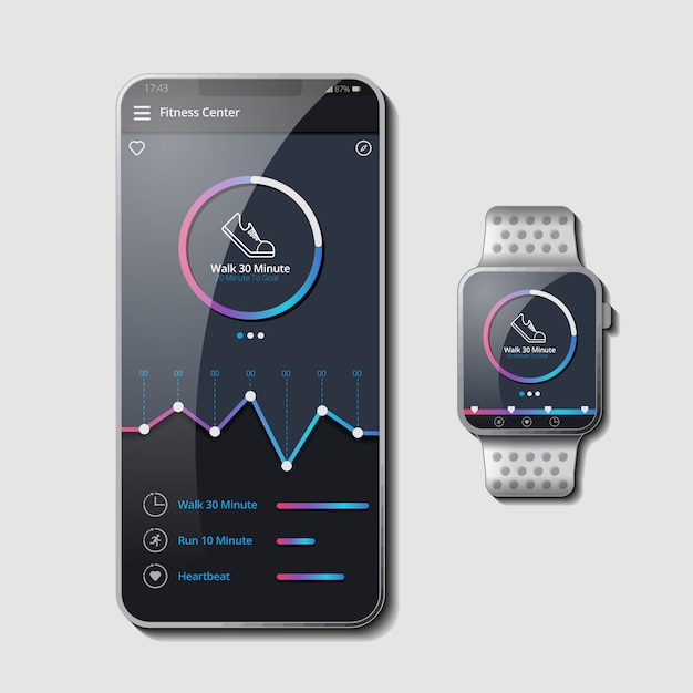 Free Vector realistic fitness trackers concept