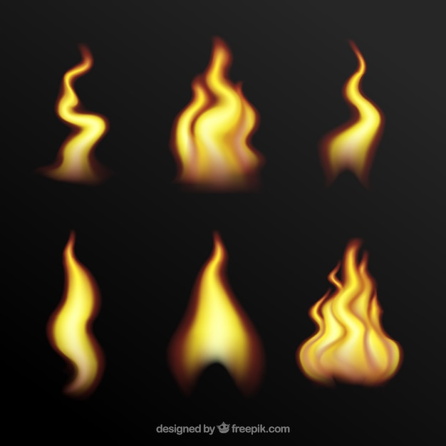 Realistic flame set