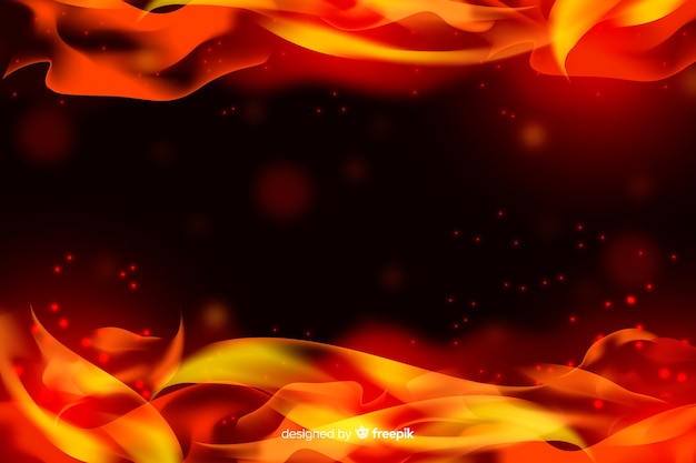 Free Vector realistic flames frame background