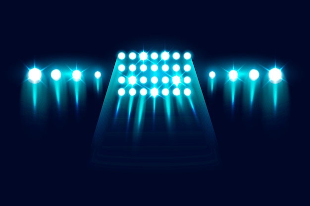 Realistic flashing stadium lights