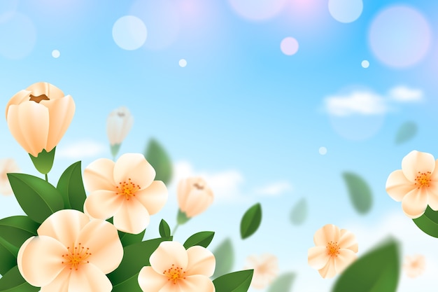 Realistic floral spring background