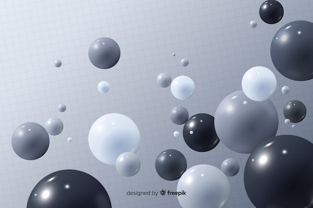 Realistic flowing glossy balls background