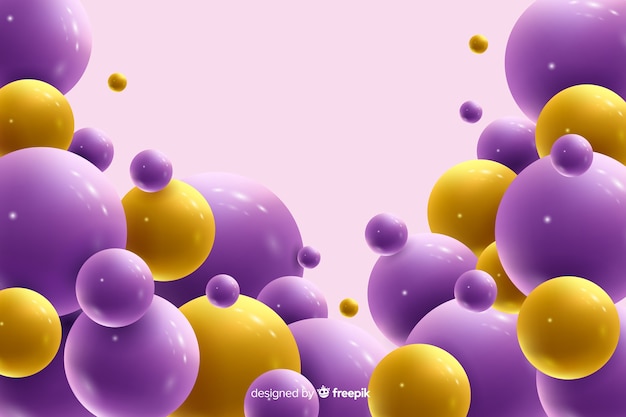 Realistic flowing purple balls background