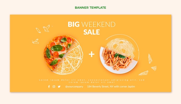 Free Vector realistic food banner