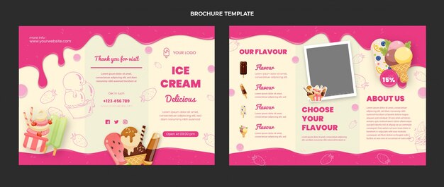 Realistic food brochure template