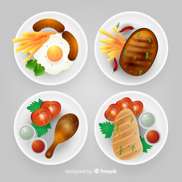 Free Vector realistic food dish collection