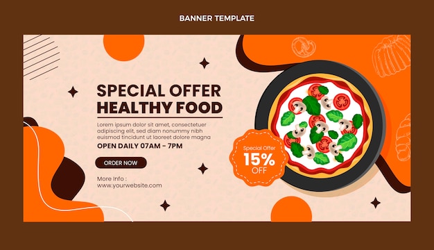 Free Vector realistic food sale banner template