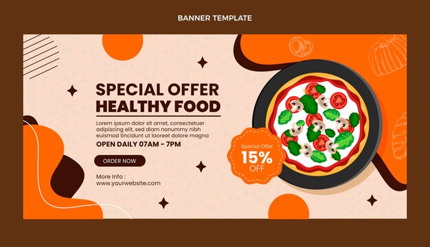 Realistic food sale banner template