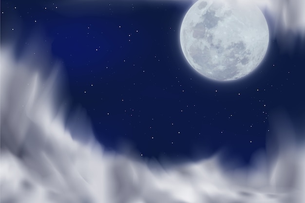 Free vector realistic fool moon background