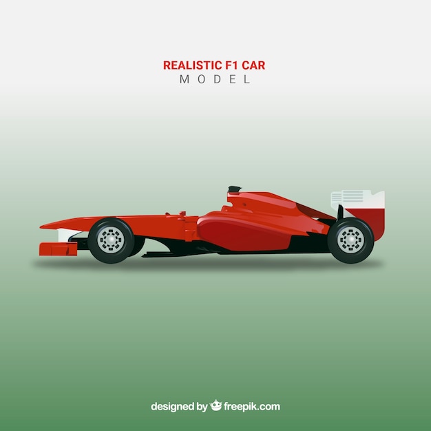 Realistic formula 1 racing car