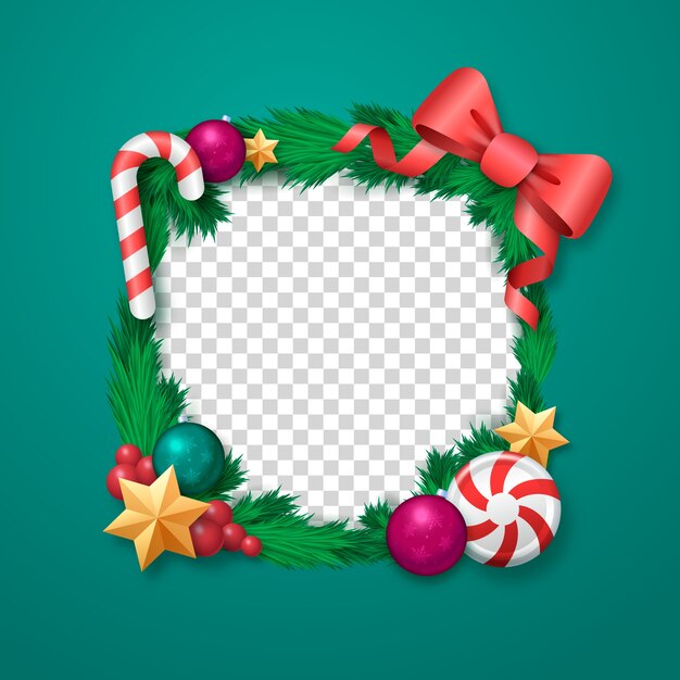 Realistic frame template for christmas season celebration