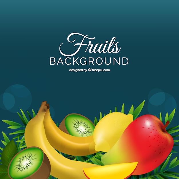 Realistic fruit background