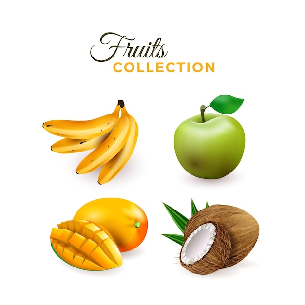 Free Vector realistic fruit collection