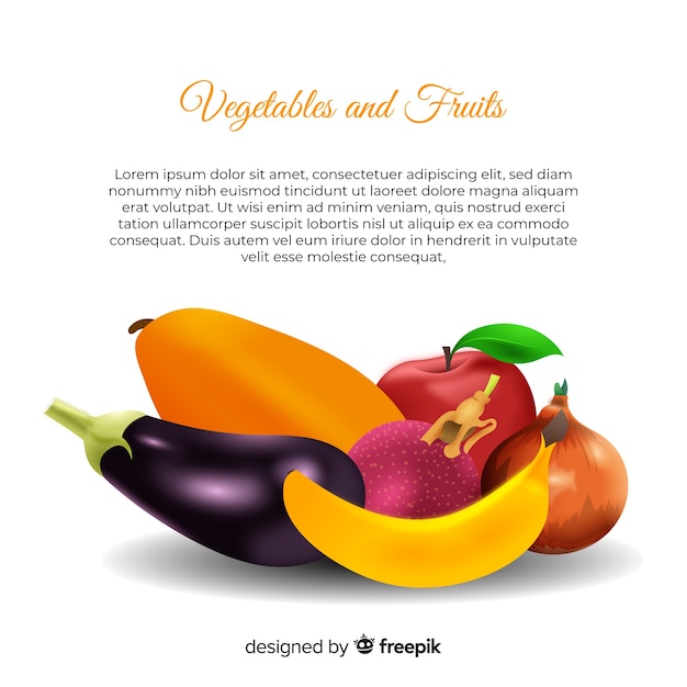 Free Vector realistic fruit and vegetable background