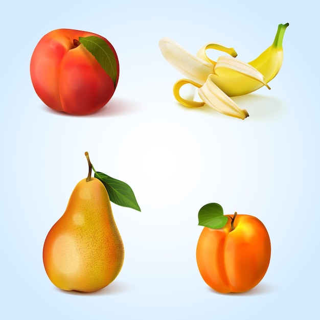 Free Vector realistic fruits collection